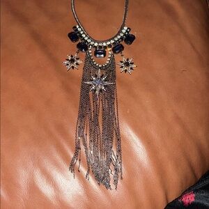 Silver and Black Statement Necklace